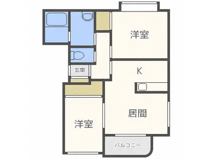 ノーヴァ32D(2LDK/3階)の間取り写真