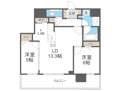 ONE札幌ステーションタワー(2LDK/30階)の間取り写真