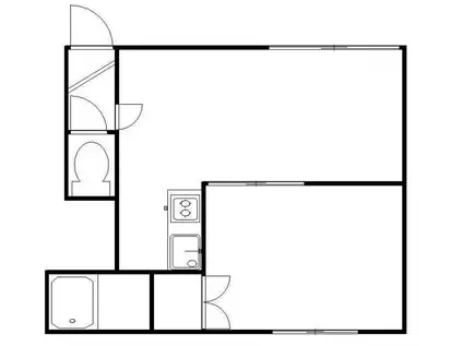 ポストハウス白石(1DK/2階)の間取り写真
