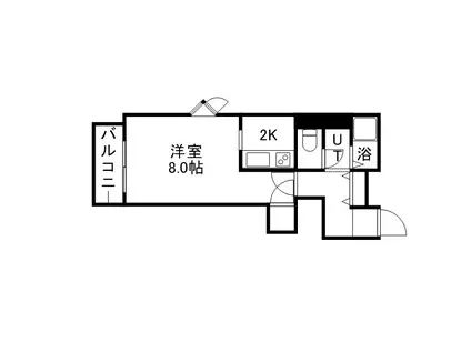 トラストコート17(1K/6階)の間取り写真