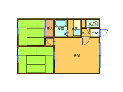 佐藤ハウス(2DK/1階)の間取り写真