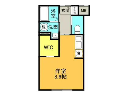 カレラ豊平2ND(1K/4階)の間取り写真