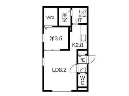 LIVEASEN16(1LDK/4階)の間取り写真