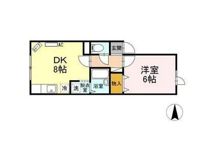 グリーンハイツ(1LDK/2階)の間取り写真