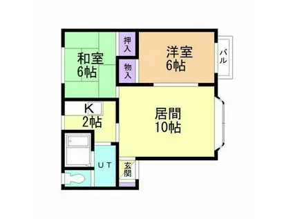 エクセレント新川B(2LDK/2階)の間取り写真