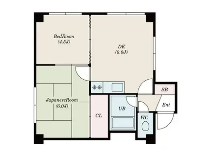 サンハイツ(2DK/2階)の間取り写真