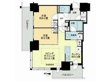 ザ・札幌タワーズ イーストタワー(2LDK/22階)の間取り写真