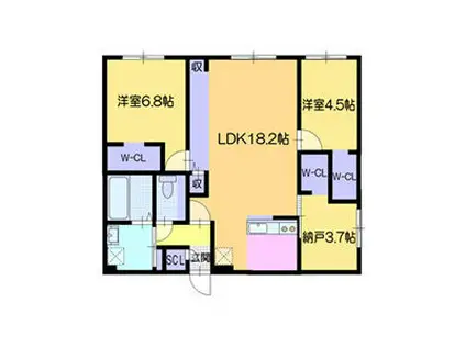 ノーブル麻生(3LDK/1階)の間取り写真