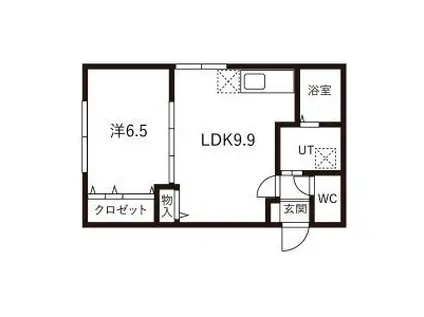 F/LITEN37(1LDK/1階)の間取り写真