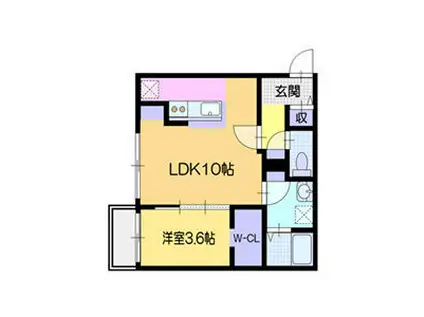 シューレジデンス元町(1LDK/2階)の間取り写真
