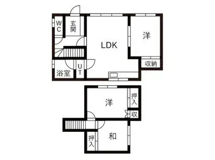 札幌市南北線 麻生駅 バス乗車時間:15分 屯田6条3丁目バス停で下車 徒歩5分 2階建 築51年(3LDK)の間取り写真
