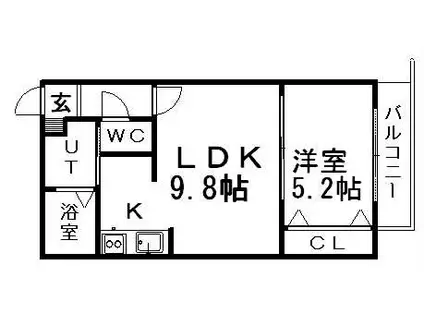 リヴウェル6-5(1LDK/1階)の間取り写真