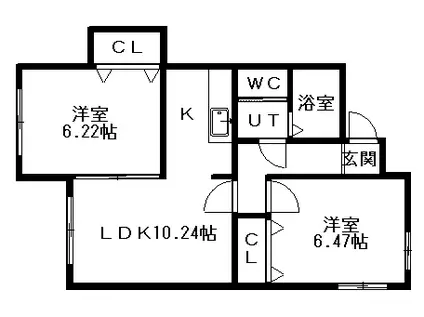 αNEXT札幌第19(2LDK/4階)の間取り写真