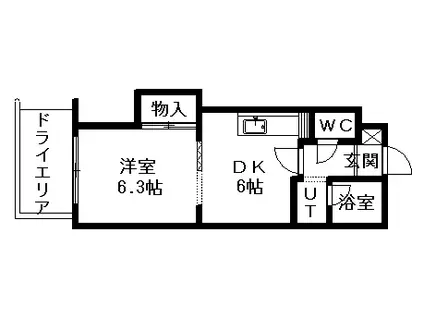 フィオーレセレスト(1DK/1階)の間取り写真