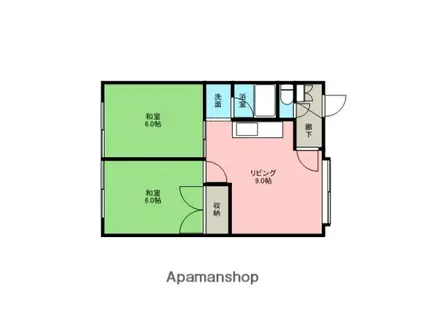 エンジェルタウン(2DK/2階)の間取り写真