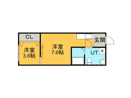 S-STUDIO(1LDK/3階)の間取り写真