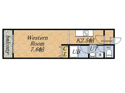 東洋ハイツA(1K/4階)の間取り写真