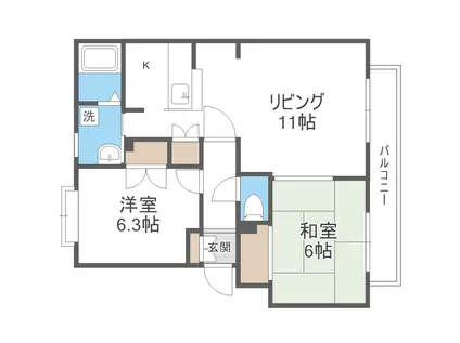 パークハイツE(2LDK/4階)の間取り写真