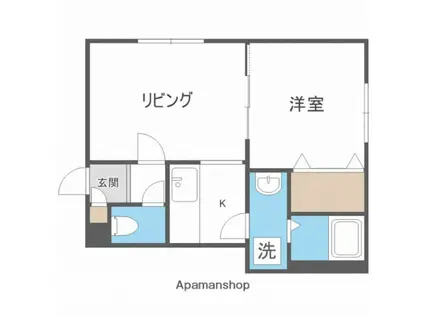 サンクレスト発寒中央(1DK/2階)の間取り写真