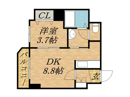 レジデンスタワー札幌(1LDK/6階)の間取り写真
