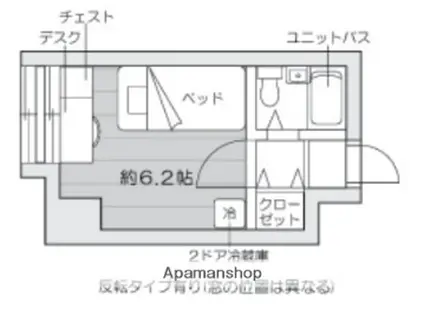 カレッジコート札幌北14条A(ワンルーム/6階)の間取り写真