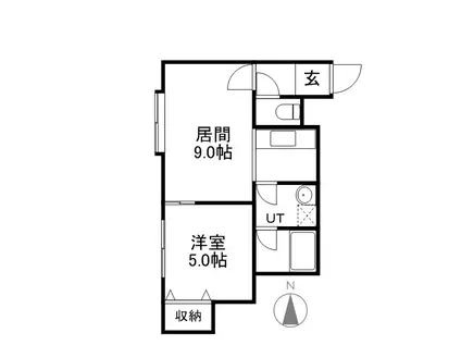 ボヌール(1LDK/1階)の間取り写真