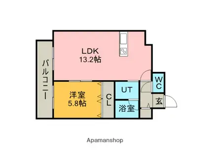 グランヴィル(1LDK/8階)の間取り写真