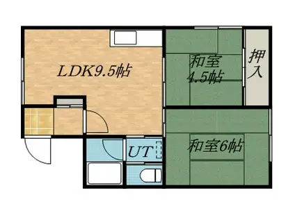 一条ハイツ(2DK/2階)の間取り写真