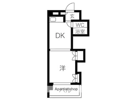 ノースタウンハウス(1DK/7階)の間取り写真