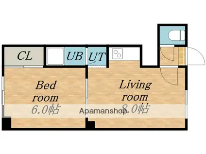 オクトーバー87(1DK/3階)の間取り写真
