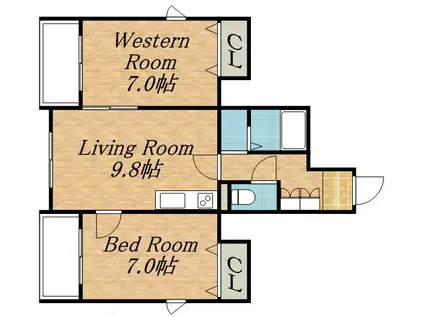 DEVEX282(2DK/6階)の間取り写真