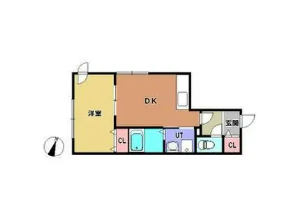 ル・レーブ(1DK/2階)の間取り写真