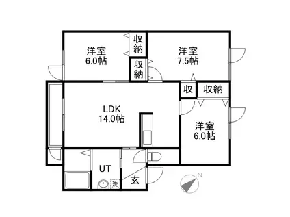 ギャザリングビレッジB棟(3LDK/3階)の間取り写真