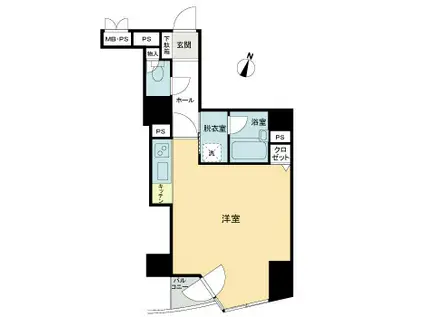 ライオンズシティ大通公園(1K/3階)の間取り写真