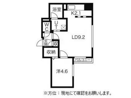 グランドサクセス琴似Ⅱ(1LDK/4階)の間取り写真