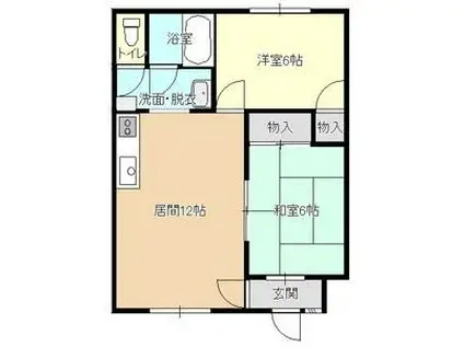 コーポ菊(2LDK/2階)の間取り写真