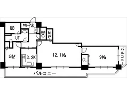 知事公館前タワーレジデンス(2LDK/10階)の間取り写真