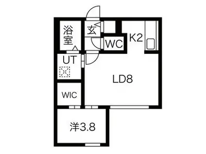 HILLS SAPPORO Ⅱ(1LDK/2階)の間取り写真