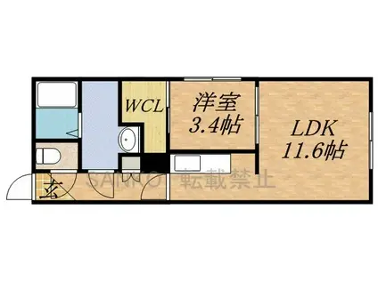 MARBELLA N16(1LDK/4階)の間取り写真