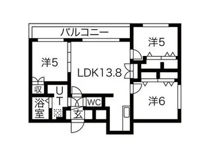 ラトリューゼ(3LDK/4階)の間取り写真