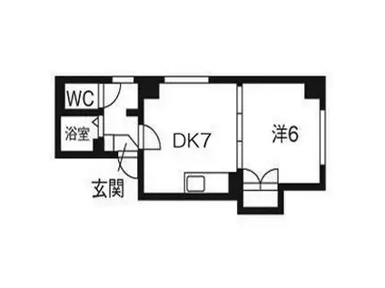 プログレスコート六番館(1DK/4階)の間取り写真