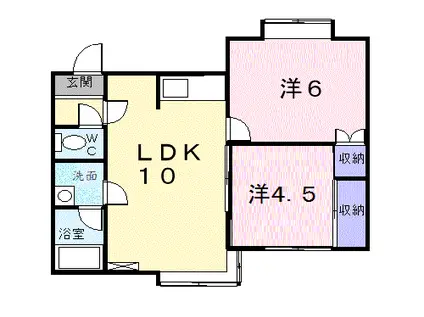 プラドール ルア(2LDK/2階)の間取り写真