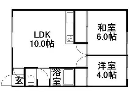 ブルヴァール24(2LDK/3階)の間取り写真