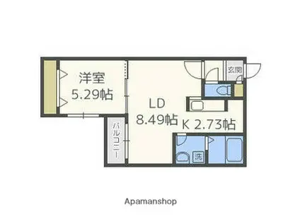 CHEVAL北10条(1LDK/3階)の間取り写真