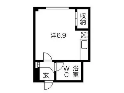 福住ビル(ワンルーム/2階)の間取り写真