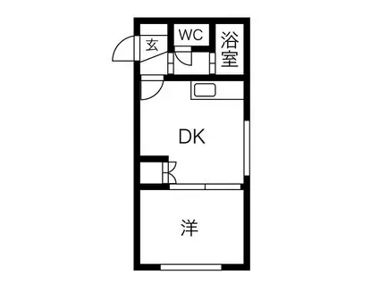 サニープレイス北21A(1DK/4階)の間取り写真