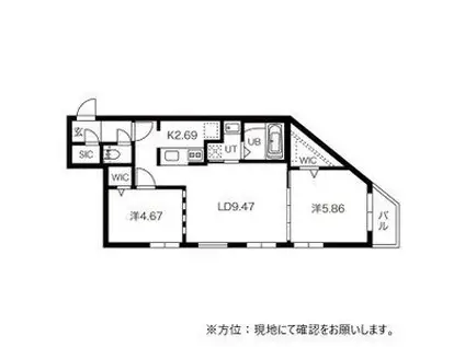 MOND BRICK ASABU(2LDK/4階)の間取り写真