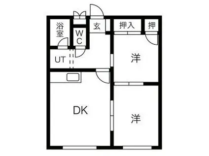 木村ビル(2LDK/1階)の間取り写真