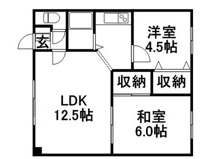 ハイツ雪(2LDK/2階)の間取り写真