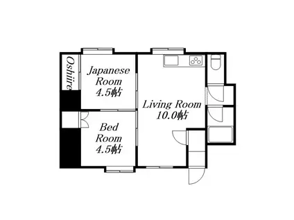 ホープパーク(2LDK/2階)の間取り写真